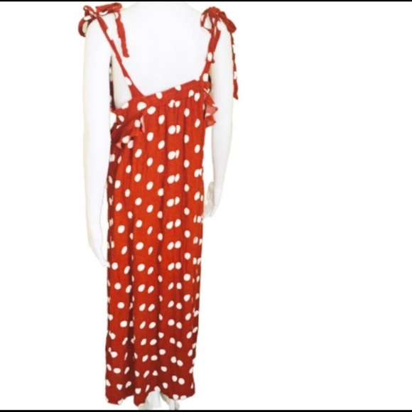FOREVER 21 Contemporary Maxi Dress With Large Polka Dot Print Ginger Red Size XL - Picture 4 of 9